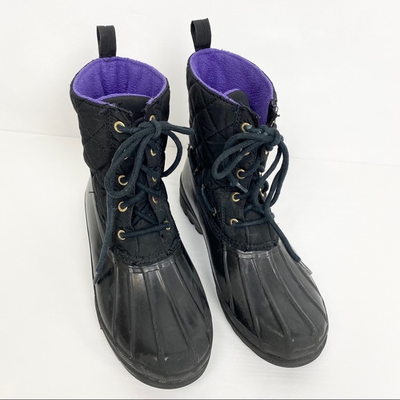 purple sperry duck boots